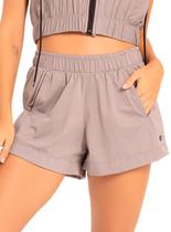Shorts Runner Delrio Sport V672724 Feminino Com Bolsos Microfibra T. P/GG