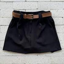 Shorts Saia Alfaiataria preto acompanha cinto