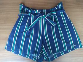Shorts saia clocha listrado tam.p azul