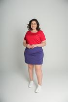 Shorts Saia Com Botões Encapados Azul