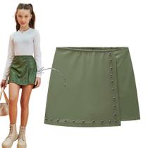 Shorts Saia em material sintético Verde - Lilimoon
