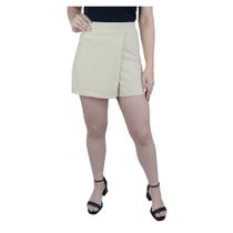 Shorts Saia Feminino Autenticada Bege Chocolate - 7756