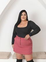 Shorts Saia Feminino Em Alfaiataria Plus Size