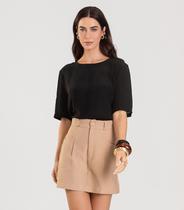 Shorts Saia Feminino Evasê Em Sarja Dianna Marrom Shorts Saia Feminino Evasê Em Sarja Dianna Marrom