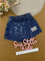 Shorts Saia Infantil Animê Verão Jeans Minnie e Mickey Marinheiros Disney Shorts Saia Infantil Animê Verão Jeans Minnie e Mickey Marinheiros Disney