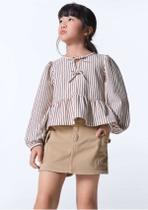 Shorts Saia Infantil Menina Regular Em Sarja Shorts Saia Infantil Menina Regular Em Sarja