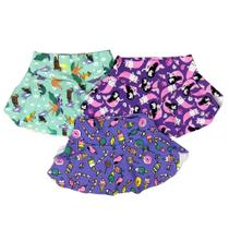 Shorts Saia Infantil Personagens Kit 3 Pcs