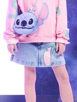 Shorts Saia Jeans Carinha Stitch Animê Shorts Saia Jeans Carinha Stitch Animê