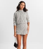 Shorts Saia Juvenil Em Tweed Minty Preto