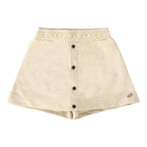 Shorts Saia Menina Anjo em Jacquard na cor Off White