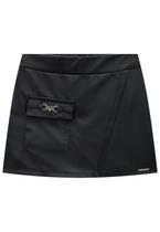 Shorts Saia Preta com Bolso Vic Vicky