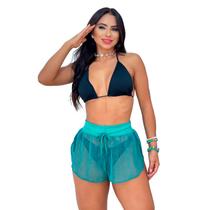 Shorts Saída De Praia Em Tule Renda Jacquard. MP885