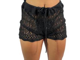 Shorts Saída De Praia Feminino Rendado Transparente - R01