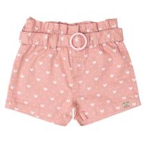Shorts sarja clochard corações de poá Shorts sarja clochard corações de poá