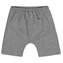 Shorts saruel com bolso infantil em moletinho mescla médio liso básico