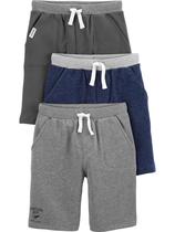 Shorts Simple Joys da Carter's Baby Boys, pacote com 3 unidades azul/carvão/cinza