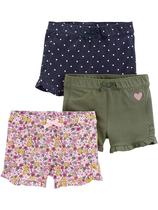 Shorts Simple Joys da Carter's Knit Girls, pacote com 3 meses