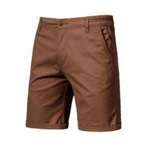 Shorts Sociais Masculinos 100% Algodão - Cintura Elástica - Casual e para Negócios - 10 Cores