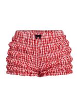 Shorts SOLY HUX com babados, xadrez, calças de renda Y2k, cintura elástica Shorts SOLY HUX com babados, xadrez, calças de renda Y2k, cintura elástica