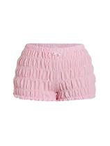 Shorts SOLY HUX femininos com babados Y2k Gingham rosa claro Shorts SOLY HUX femininos com babados Y2k Gingham rosa claro