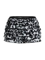 Shorts SOLY HUX femininos com estampa de leopardo do ano 2000 com babados