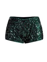 Shorts SOLY HUX femininos com lantejoulas brilhantes, microverdes, tamanho M Shorts SOLY HUX femininos com lantejoulas brilhantes, microverdes, tamanho M