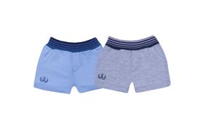 Shorts Suedine Stripped Azul e Mescla Shorts Suedine Stripped Azul e Mescla