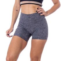 Shorts Suplex Básico Mescla Cinza Feminino Academia