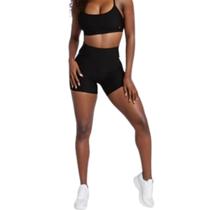 Shorts Suplex Feminino de Academia Meia Coxa Cintura Alta Bermuda Zero Transparência