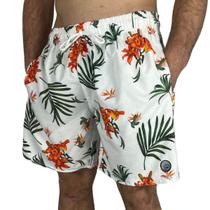 Shorts Surf Trip Floral Branco