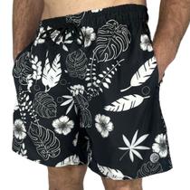 Shorts Surf Trip Floral Preto