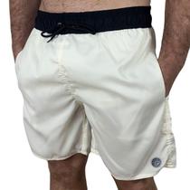 Shorts Surftrip Bicolor Plus Size Cós Preto Bege Shorts Surftrip Bicolor Plus Size Cós Preto Bege