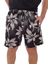 Shorts Tactel Estampado Masculino Casual Moda Praia Com Elastano Premium