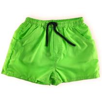 Shorts tactel infantil verde liso