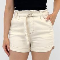 Shorts Tanise Mom Clochard em Sarja Feminino Shorts Tanise Mom Clochard em Sarja Feminino
