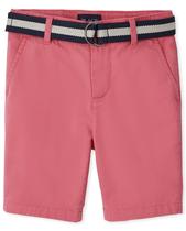 Shorts The Children's Place Boys com cinto em sarja de algodão chino
