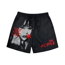 Shorts Unissex De Secagem Rápida Estilo Harajuku Casual Para Praia E Moto, Caimento Relaxado