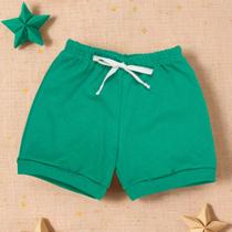 Shorts Verde Algodão - Perfeito para Bebês de 0 a 12 Meses