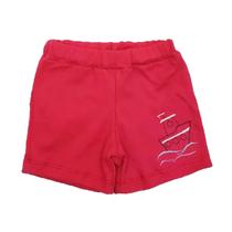 Shorts vermelho suedine com bordado