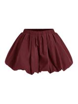 Shorts WDIRARA femininos com bainha assimétrica Bubble Burgundy XXS