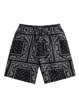 Shorts WDIRARA masculinos com estampa Paisley, de verão, casuais, pretos, tamanho L Shorts WDIRARA masculinos com estampa Paisley, de verão, casuais, pretos, tamanho L