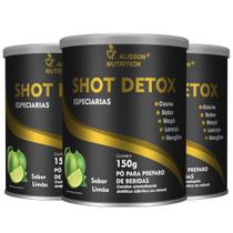 Shot Detox Polpa De Maçã e Laranja Gengibre Couve Salsa Lata 3x150 gramas - Alisson Nutrition