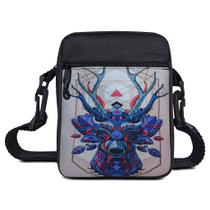 Shoulder Bag Alce Colorido Pequena Necessaire Transversal Alça Regulável
