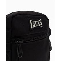 Shoulder Bag Básica Fire Apparel Preta com Logo Branco