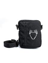 Shoulder Bag Bolso Vertical Coração Caveira Transversal Unisex Mini Masculina e Feminina