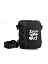 Shoulder Bag Bolso Vertical Good Vibes Only Transversal Unisex Mini Masculina e Feminina