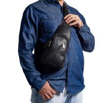 Shoulder Bag Lateral Transversal Dorf Couro Rustik Preto Shoulder Bag Lateral Transversal Dorf Couro Rustik Preto