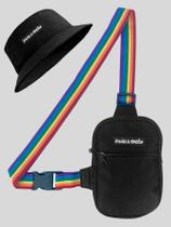 Shoulder Bag Masculina Mini Bolsa Necessaire LGBT + Chapeu Bucket Shoulder Bag Masculina Mini Bolsa Necessaire LGBT + Chapeu Bucket