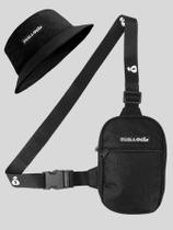 Shoulder Bag Masculina Mini Bolsa Transversal Necessaire + Chapeu Bucket