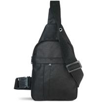 Shoulder Bag Mini Mochila Preta Lisa Bolsa Chest Modelo Sling